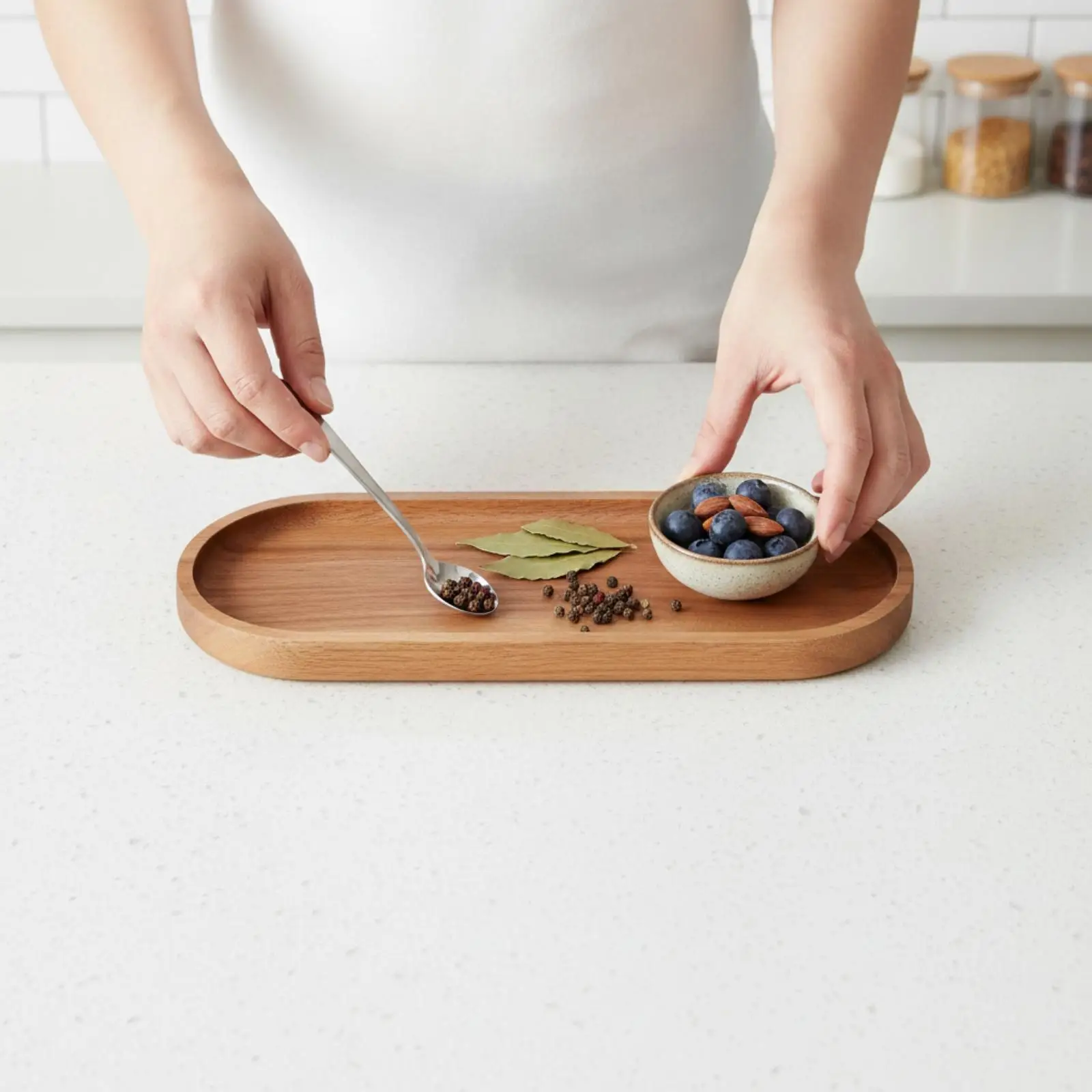Oval Wooden Serving Tray Slim Oval Serving Tray Compact for Kitchen, Cafe, Hosts