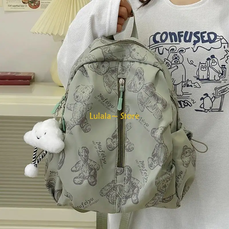 

Y4QA Woman Backpack Student School Backpack Girls Nylon Backpack Full Print Backpack