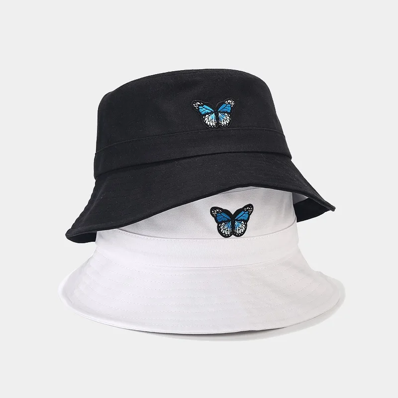 New Style Butterfly Embroidery Fisherman Hat Female Tide Spring and Autumn Outdoor Sunscreen Sun Visor Hot-selling Bucket Hats