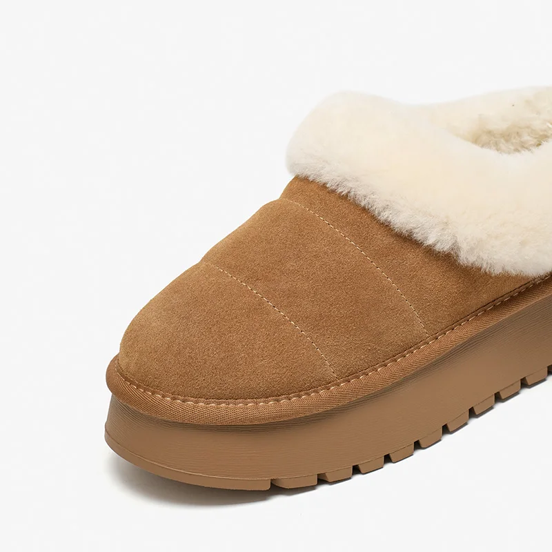 BEAUTODAY Harige Katoenen Schoenen Vrouwen Gezellige Pluche Ronde Neus Winter Warm Slip-on Beknopte Flats Mode Nieuwigheid Schoenen Handgemaakte 22818