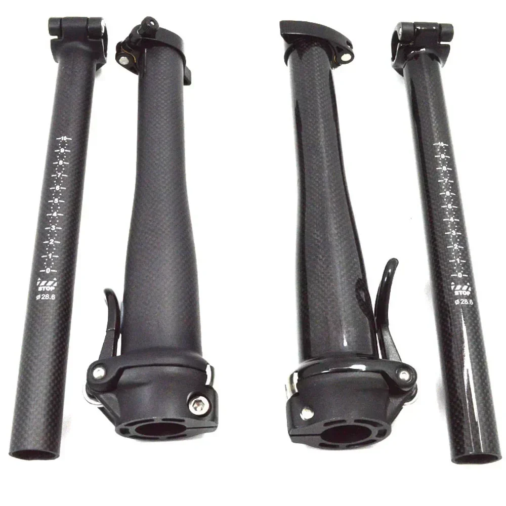 

Полностью углеродное волокно, складной велосипедный регулируемый удлинитель, быстросъемная головная трубка для руля 25,4 мм, вилка 28,6 мм QR