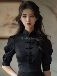 2026 advanced fashion sense popular top new vintage temperament zen tang suit top chinese style well-fitting lady party blouse