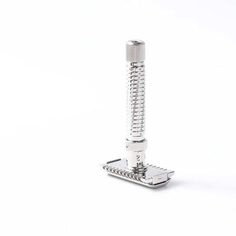 Yaqi Ultima-peine abierto de acero inoxidable para hombre, maquinilla de afeitar de seguridad ajustable, diseño de peine abierto portátil ligero, proporciona un afeitado preciso