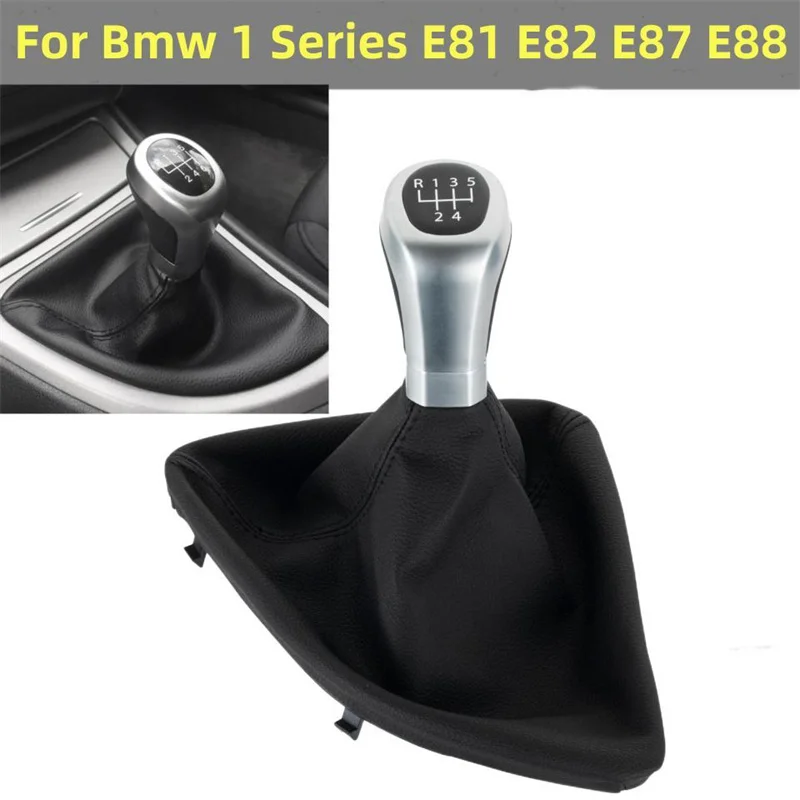 5/6 Speed Manual Gear Shift Knob Lever Shifter Gaiter Boot Cover Case Collar for BMW 1 Series E81 E82 E87 E88 2003- 2012 2013