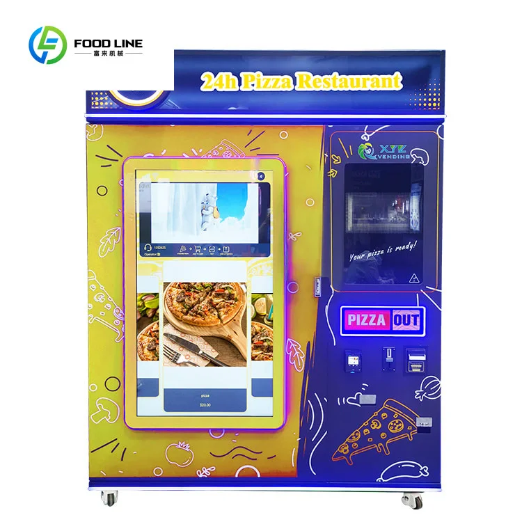 Popular 32 Inch Touch Screen Xy Axis Commercial Fast Meal Fresh Food Hot Pizza Vending Machine