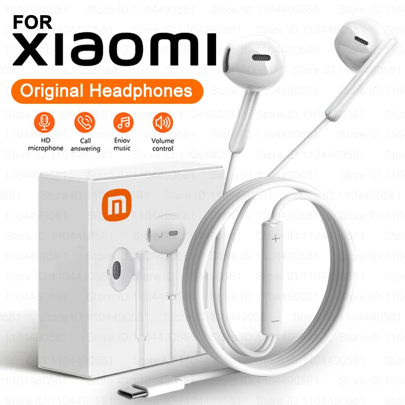 For Xiaomi Original Headphones Xiaomi mi 15 Pro 14 13 12 11 in-ear Earphones Redmi Note 10 9 8 7 K70 Type C Phone Wired Headset