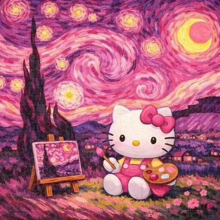 Jigsaw Puzzles 500/1000 PCS Adults Hello Kitty Cartoon Theme Home Puzzle Stress Relief Entertainment Toys Puzzles Festival Gift