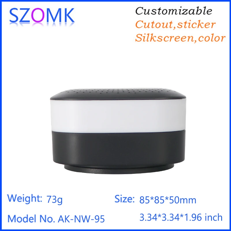 SZOMK AK-NW-95 85*85*50mm OEM ODM ABS Network Wireless Iot Sensor Smoke Fire Alarm Pm2.5 Plastic Enclosure Box