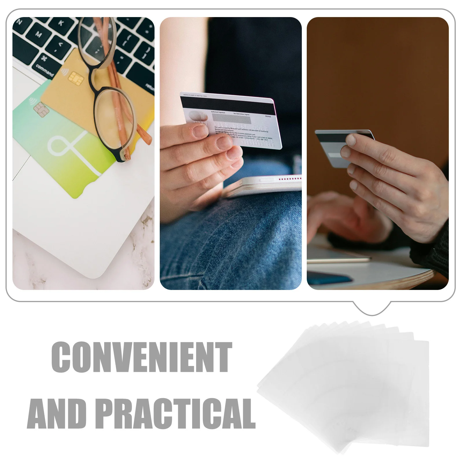 Custodia per carte da 100 pezzi Custodia protettiva per porta carte trasparente in PVC per carte di credito Assicurazione aziendale Maniche per carte