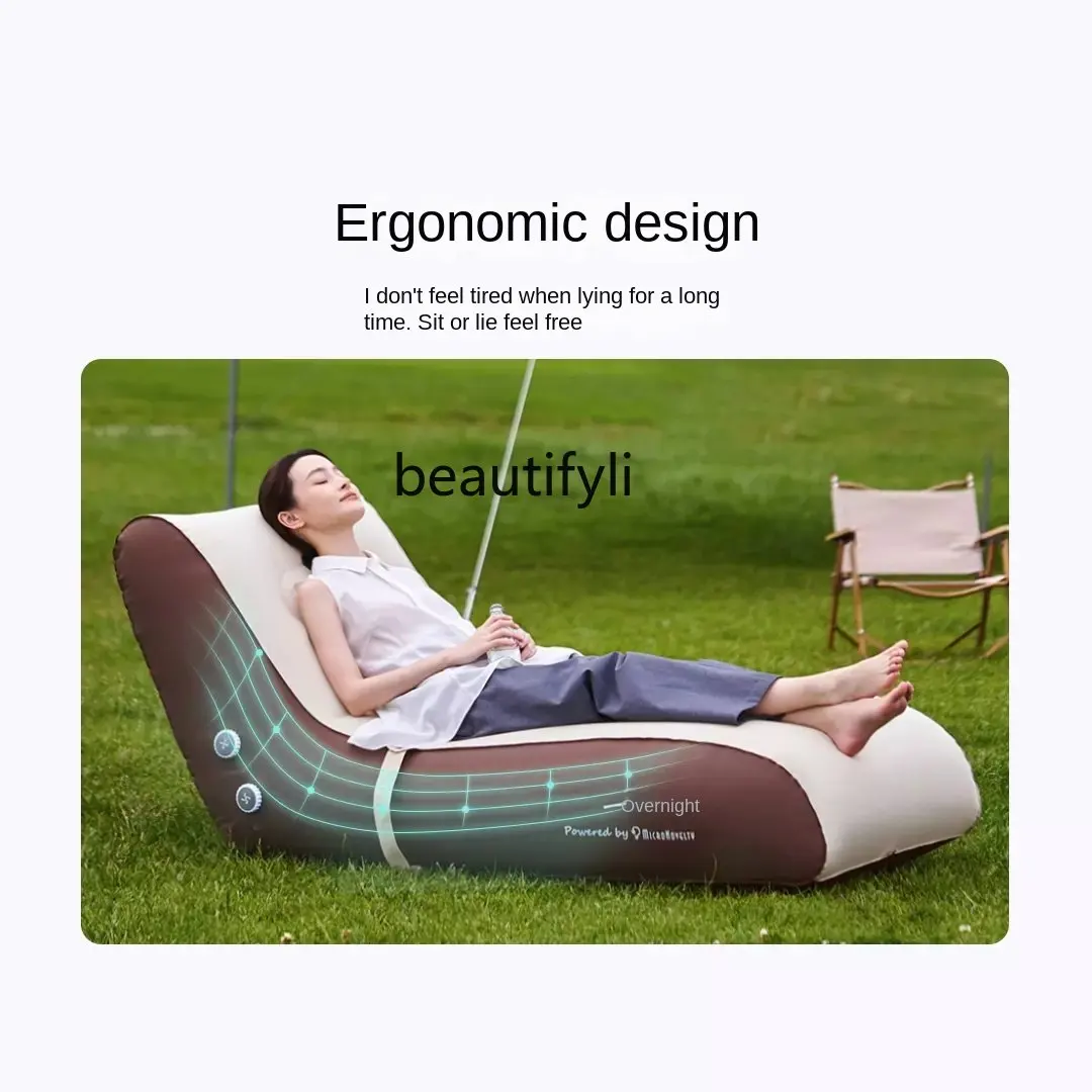 zq One-Click Automatic Inflatable Chaise Bed Sofa Outdoor Lazy Portable Floatation Bed Camping Picnic