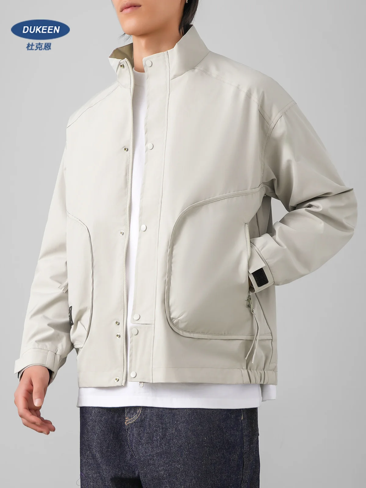 

DUKEEN спецодежда с воротником-стойкой для мужчин, осень 2023, новая мода, ветрозащитные водонепроницаемые уличные пальто, мужская одежда