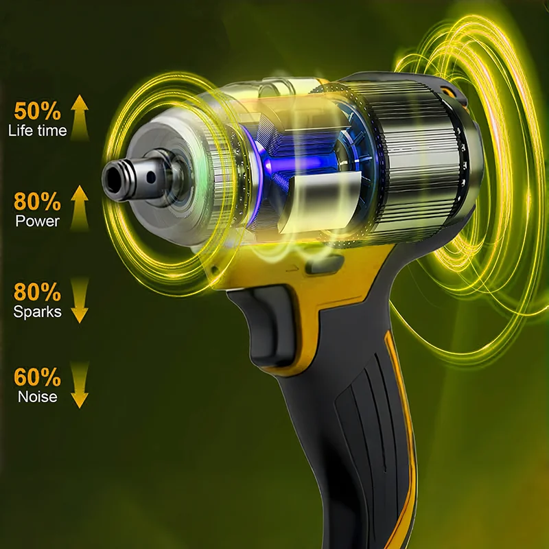 Jemi Tool Akku-Schlagschrauber, geeignet zum Befestigen an Metallen und Hölzern (Adapter für Schraubendreher und Bohrmaschine optional). – Detail 1
