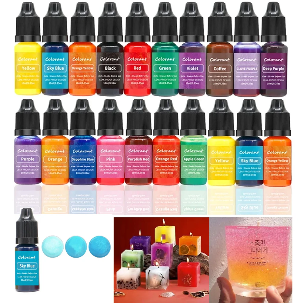 Vela de 20 piezas con esencia de Color, molde de jabón perfumado de alta concentración, hecho a mano, pigmento colorante, cera de soja, tinte de