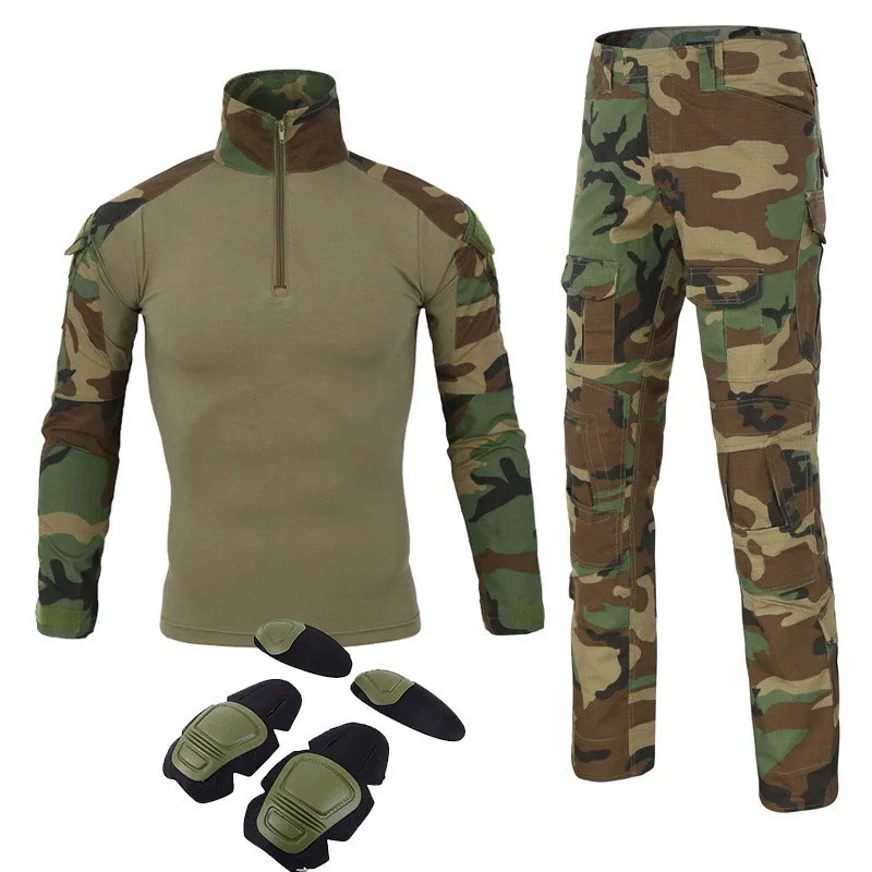 outdoor-tactical-camouflage-suit-sports-long-sleeve-set-g2-frogman-suit-with-elbow-protector-four-piece-set-men's-camouflage