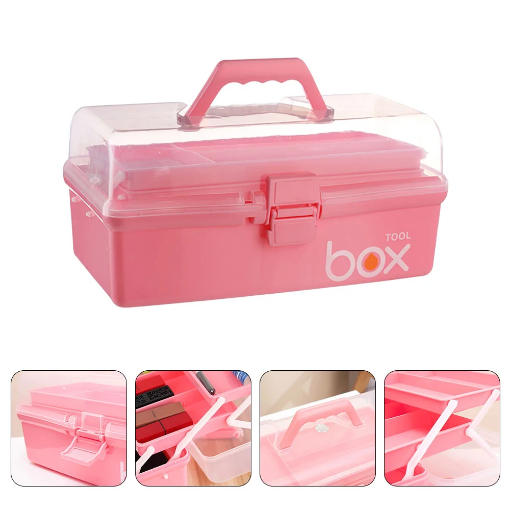 Multi-layer Home Medicine Box Storage Cubes with Lid Plastic Household Tool Case