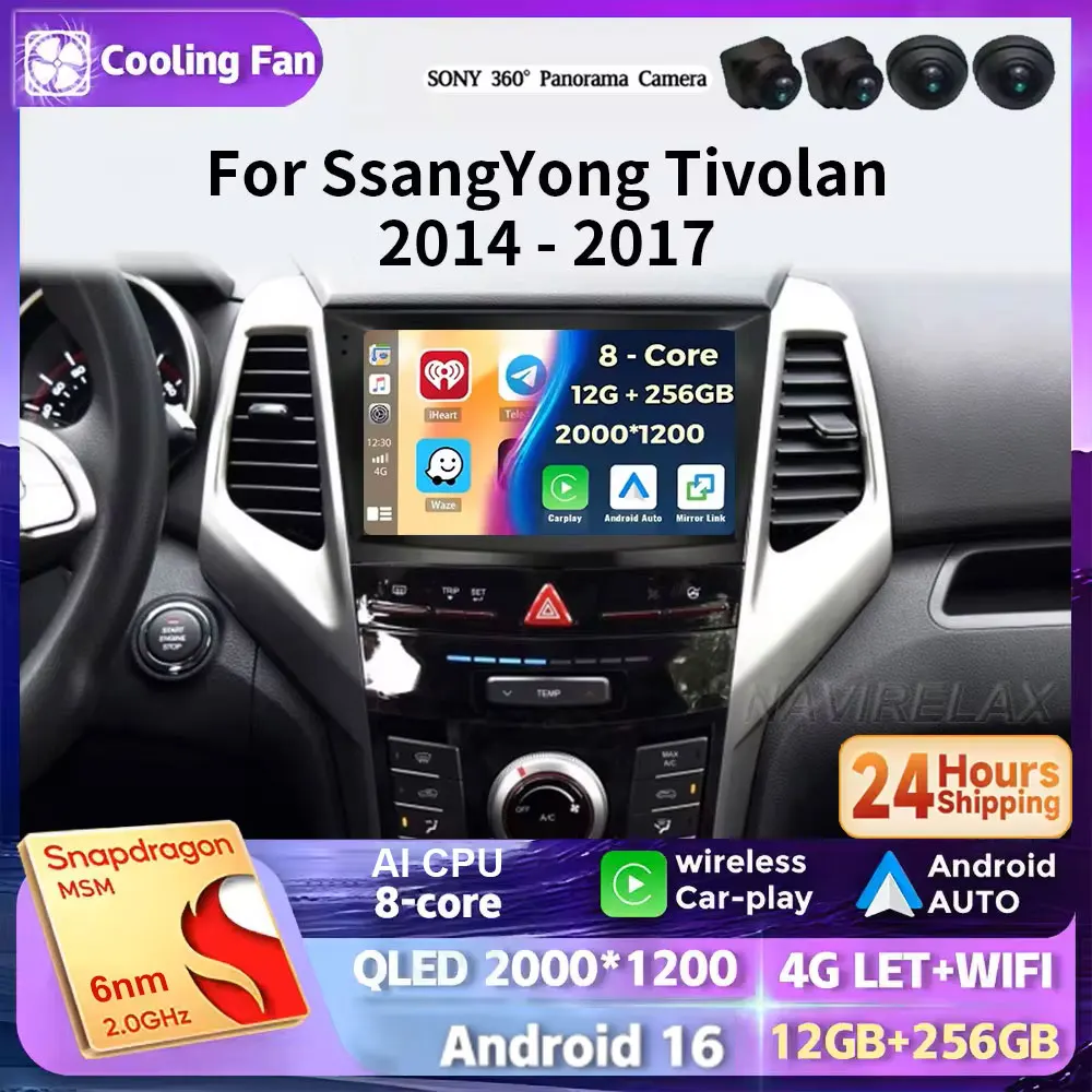 2K Incell Screen For SsangYong Tivolan Tivoli 2014 - 2017 Android 16 Car Player DVD Stereo Navigation Multimedia Auto Radio GPS