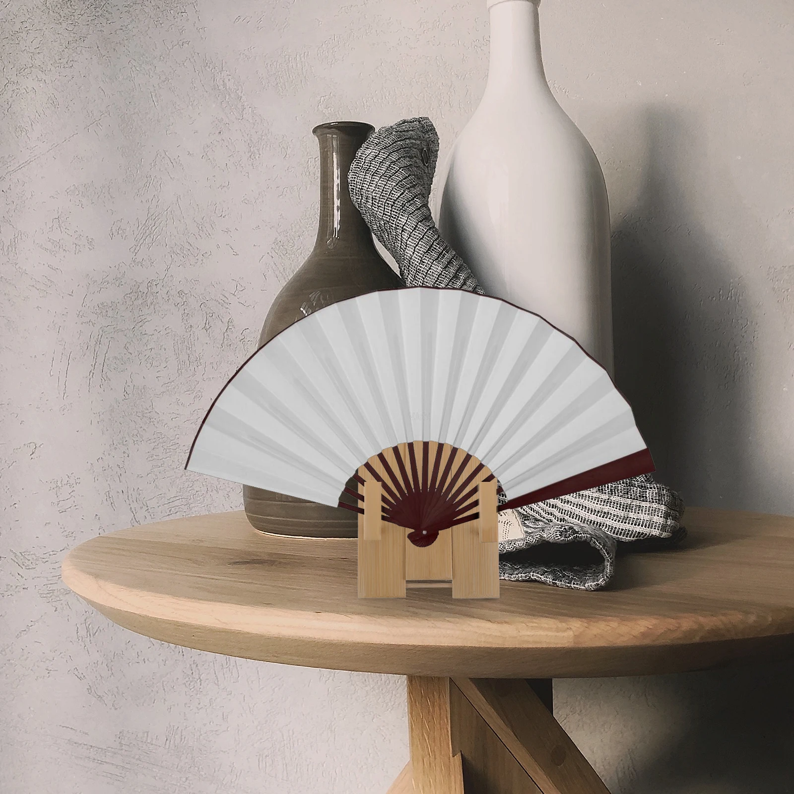 

1pc Japanese Holder Wooden Fan Stand Display For Home Decor Easy Storage Rack For Folding Fans Wall Mountable Fan Base