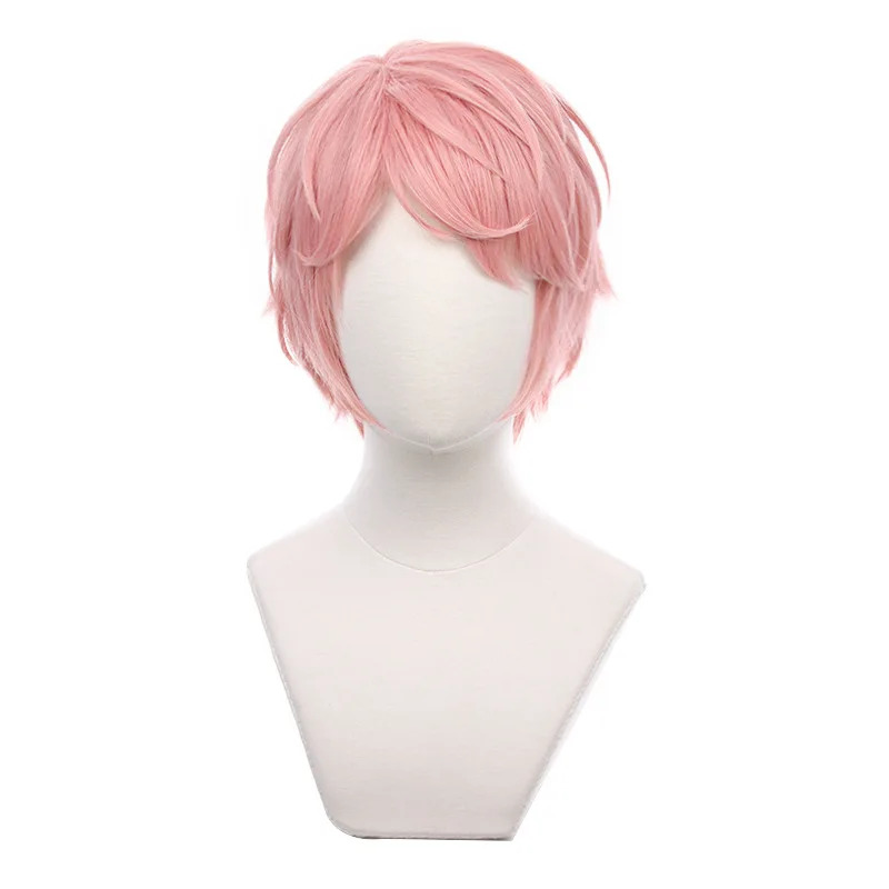 Game Ensemble Stars Es Itsuki Shu Cosplay Wigs Pink Short Hair Heat Resistant Synthetic Halloween Party Accessories Props