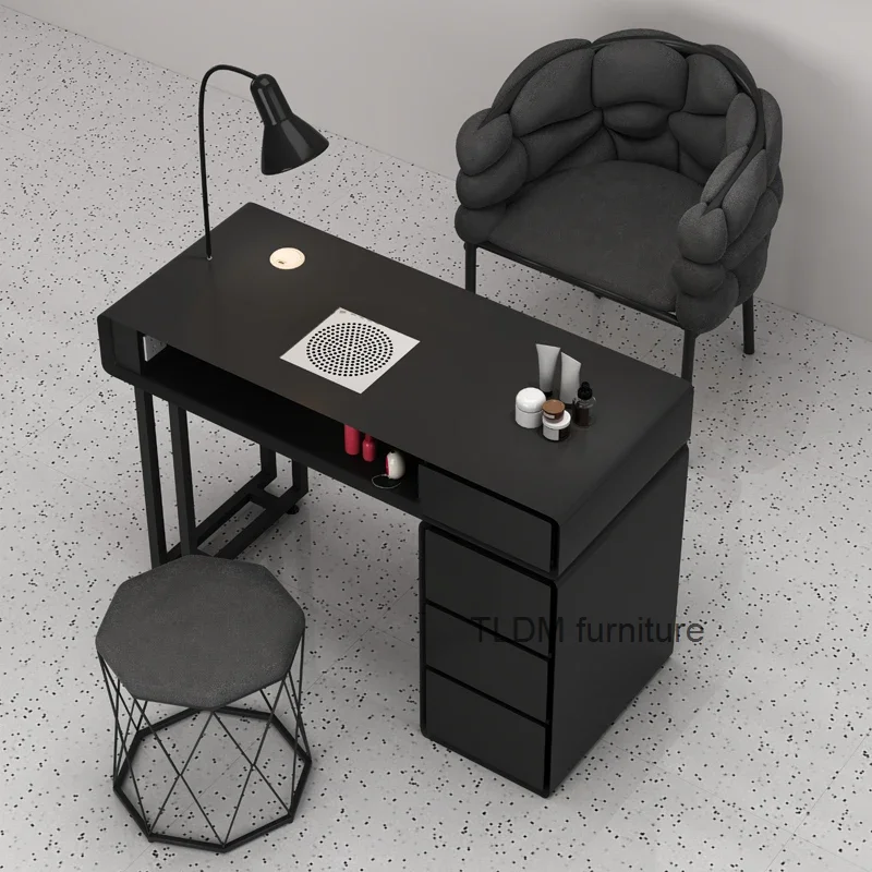 Mesa nórdica De lujo para manicura, mueble De salón De manicura, diseño especial, Metal moderno, HD50ZJ