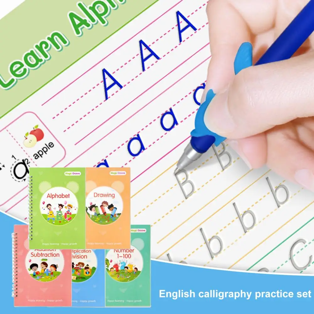 Calligraphy Copybook Practice Workbooks Enhance Children's Handwriting Skills with Reusable Grooved Copybook Set for School