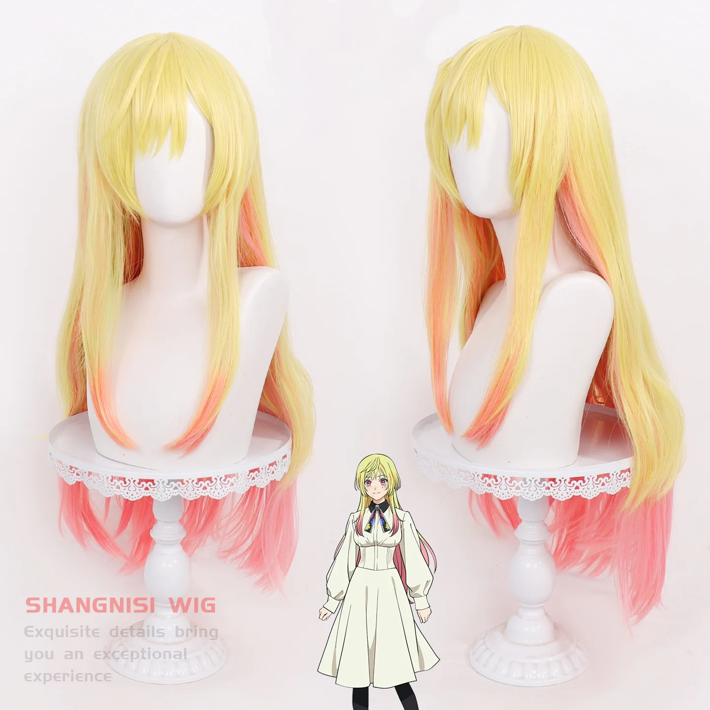 

Mei Kinosaki Cosplay Wig Anime Marriagetoxin Gradient Yellow Pink Long Wig Cos Suit for Woman Dress Up Wig Stage Perfromance