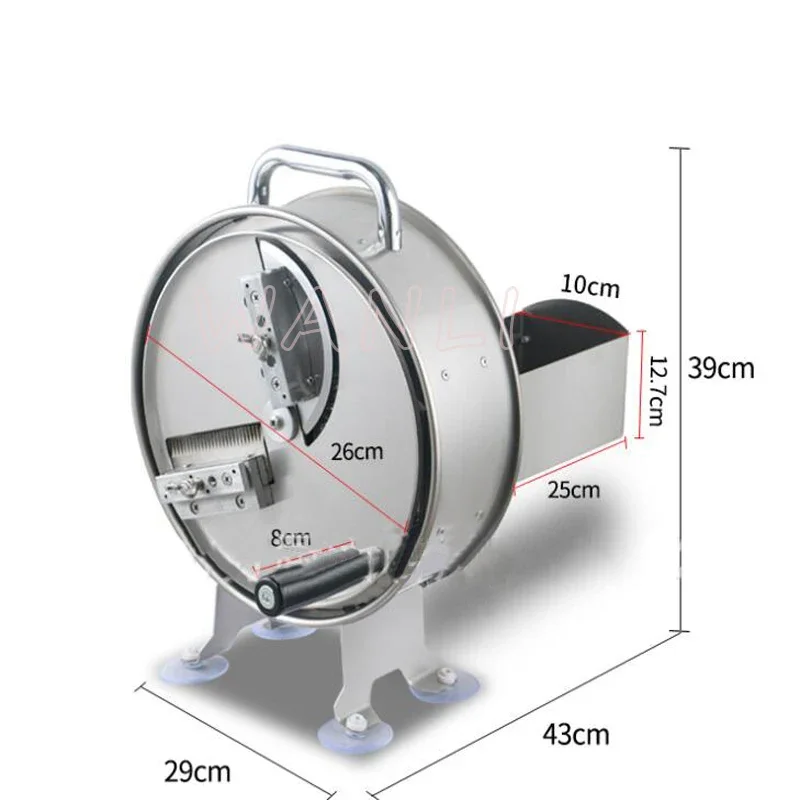 Fatiador de carne manual comercial de aço inoxidável, triturador elétrico, cortador de vegetais e frutas, ferramenta de cozinha