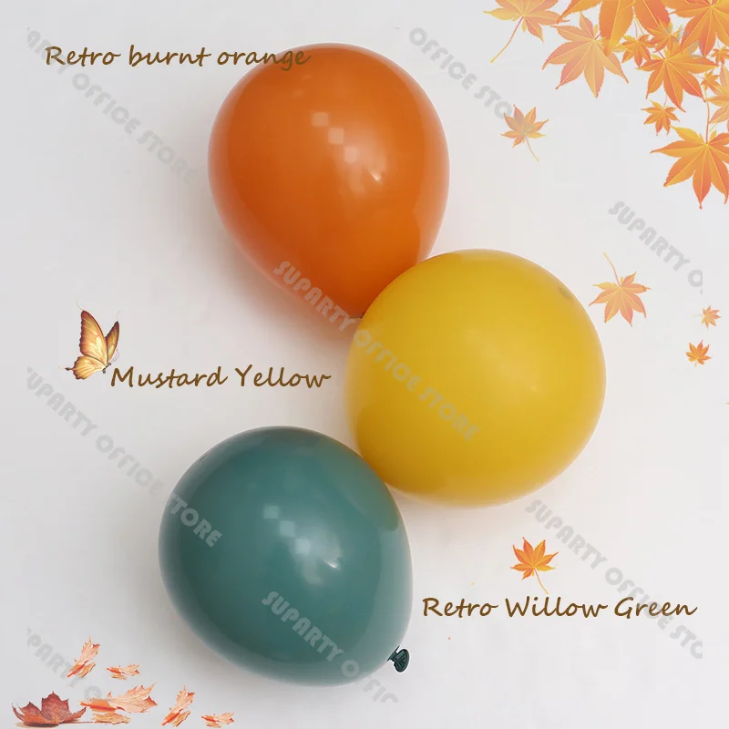 5/10/12inch Retro Latex Balloon Willow Green Burnt Orange Mustard Yellow Fall Color Neutral Balloon Gift Terracotta Baby Shower