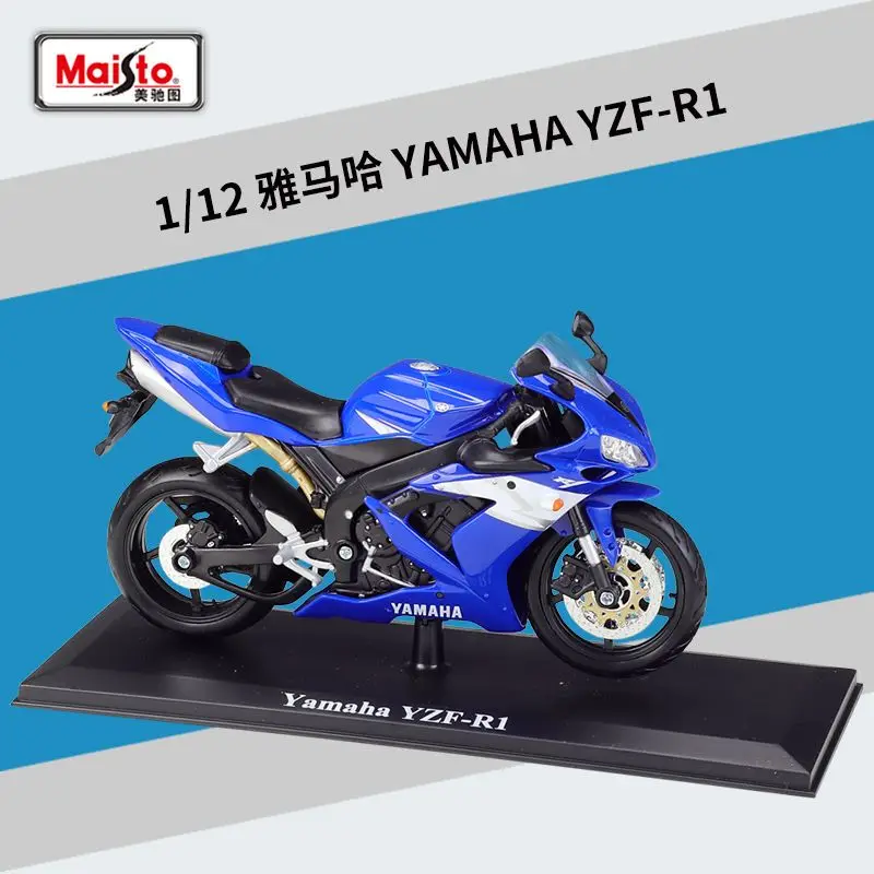 Maisto 1:12 Yamaha YZF-R1 YZF R1 2021 Model Motocykla Wykonany ze Stopu Metali, Gotowy do Ekspozycji ze Stojakiem, Kolekcja Zabawek, Dekoracja