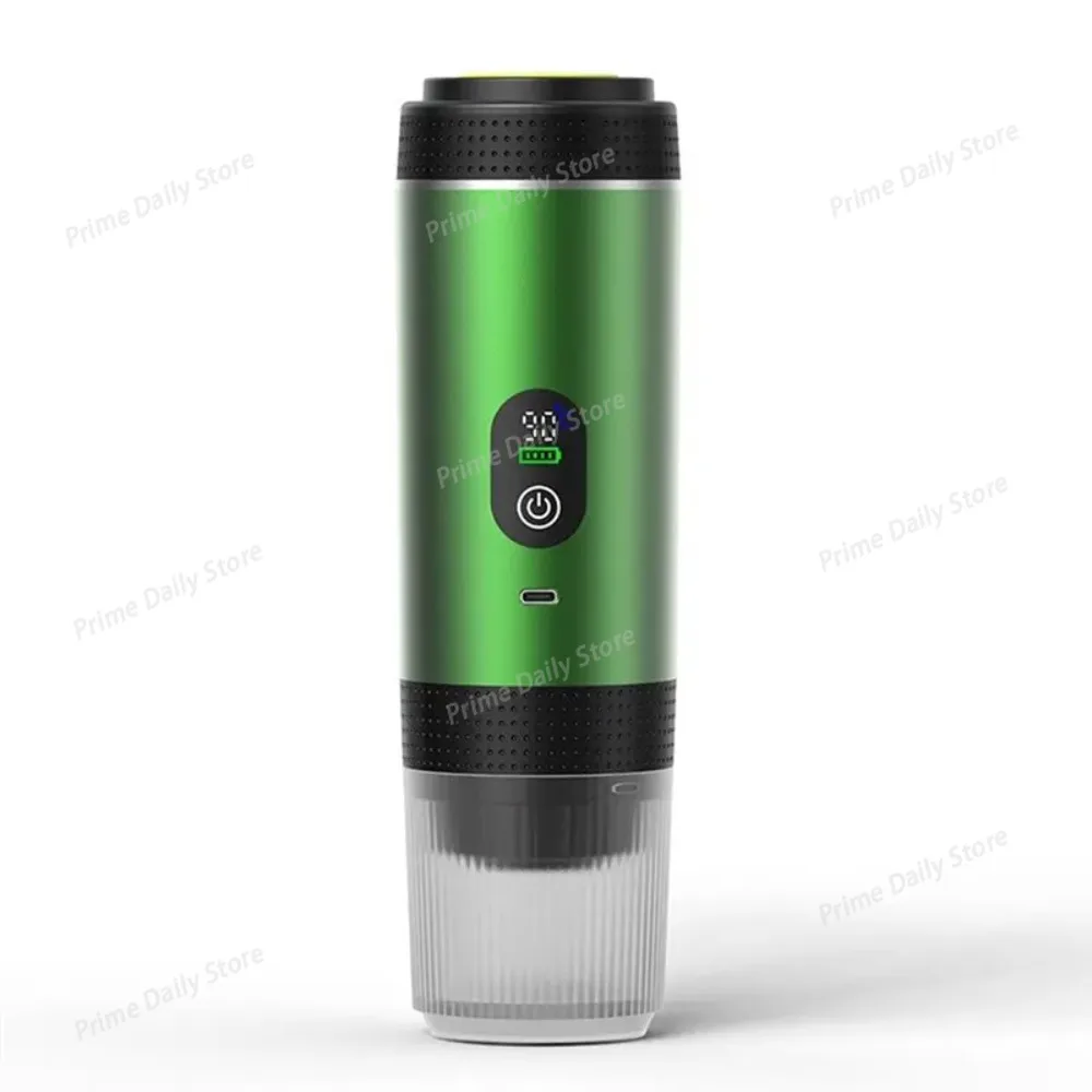 Portable Capsule Espresso Coffee Machine, Digital Display Wireless Electric Heating Pump‑Pressure Coffee Maker Outdoor Camping
