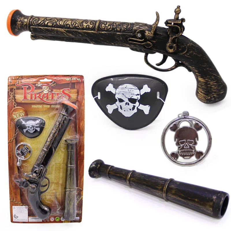 Halloween Pirate Gun Children's Plastic Toy Gun Set Cosplay Pirate