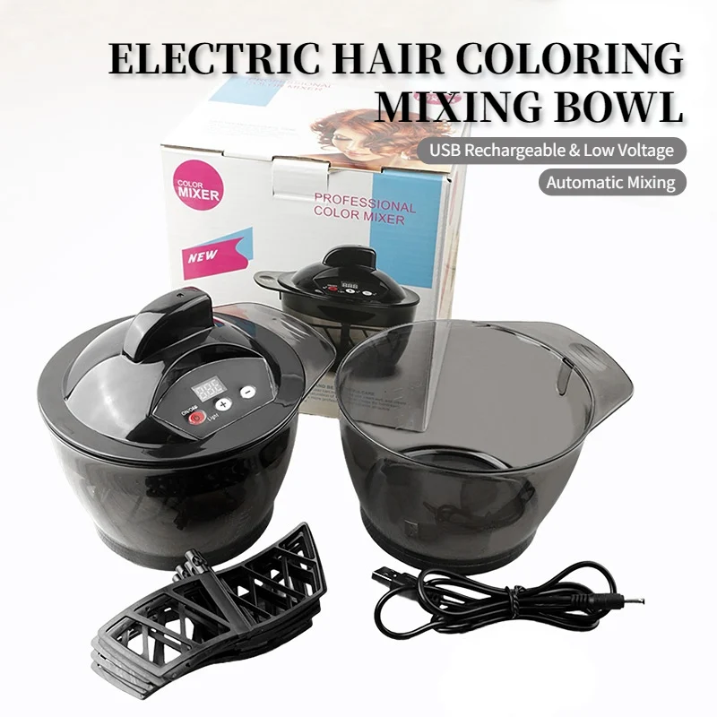 

Professional Hair Color Dyeing Electric Hair Coloring Automatic Mixer Hairs Color Cream Mixing Bowl Hairdressing Dyeing Stirrer