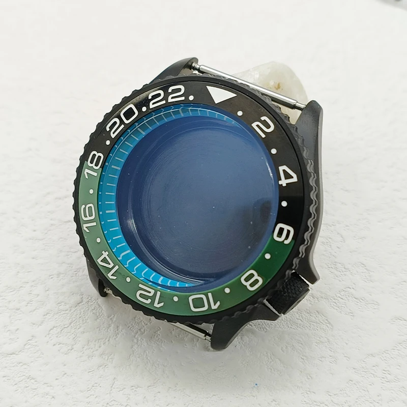 Black Matte SKX007 Watch Case Dome Glass Crystal Fit NH35 NH36 4R 7S26 Movement With Ceramic Bezel Insert Men Watch Repair Parts