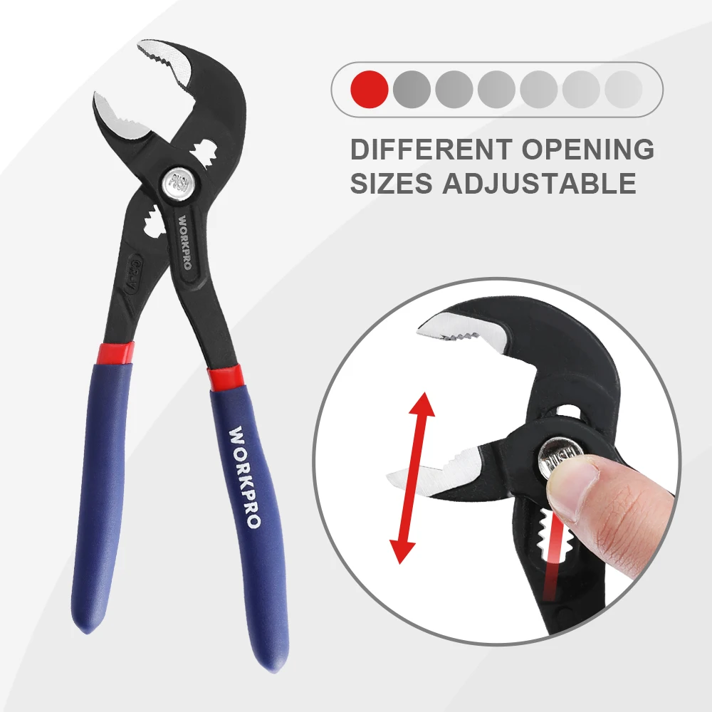 WORKPRO 2PC Water Pump Pliers 7\