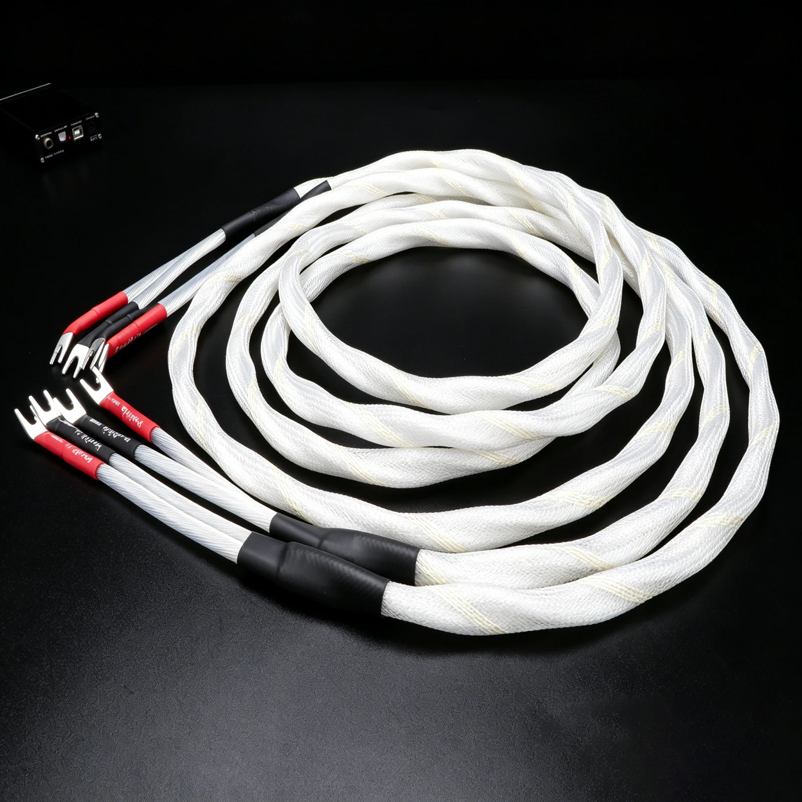 

Pair Banana Speaker Cable Upgrade y SPADE Audio Amplifier Speaker Cable,7N Occ Silver Plated Y Plug Banana Plug