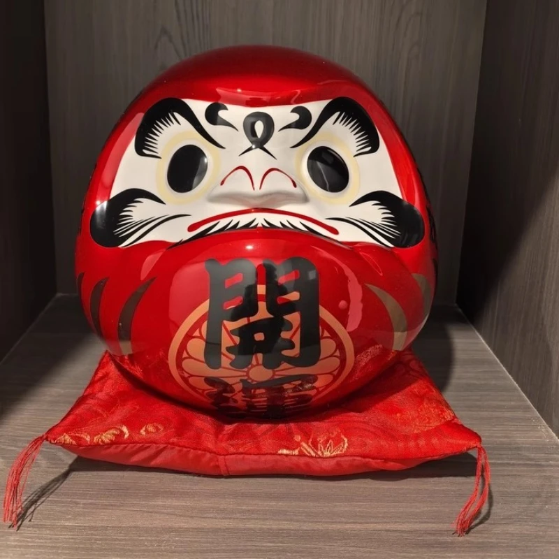 

7.5-inch Damo Doll Home Model Ceramic Japanese Lucky Talisman Feng Shui Zen Jewelry Center Money Box Desktop Decoration
