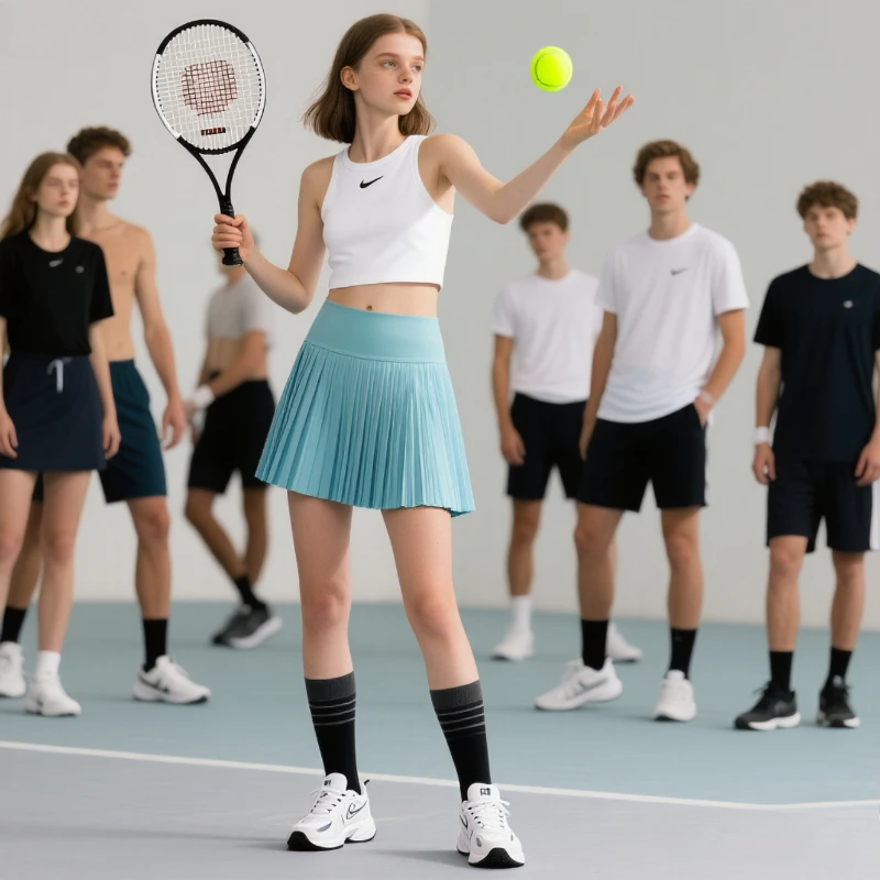 

Tennis Skirt Women Fitness Running Breathable Quick Drying Golf Skirt Fashion Sports High Waist Pleated Skirt Summer Solid Color