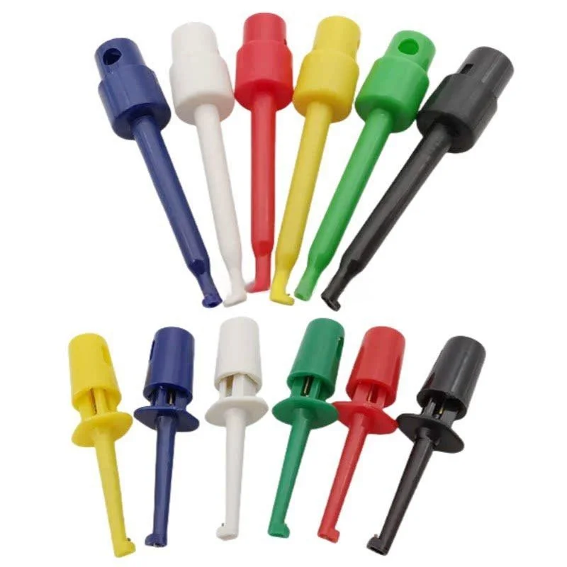 10PCS Hook Test Clamp Large Small Instrument Test Hook Power Connection Hook Flat Body Test Hook/Head