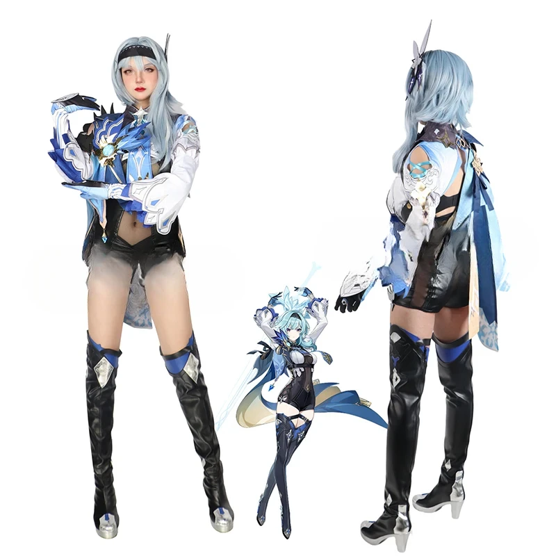 In Stock Eula Cosplay Costume Genshin Impact Lawrence Euruaroorensu Эола Eola Full Set Game Party Halloween