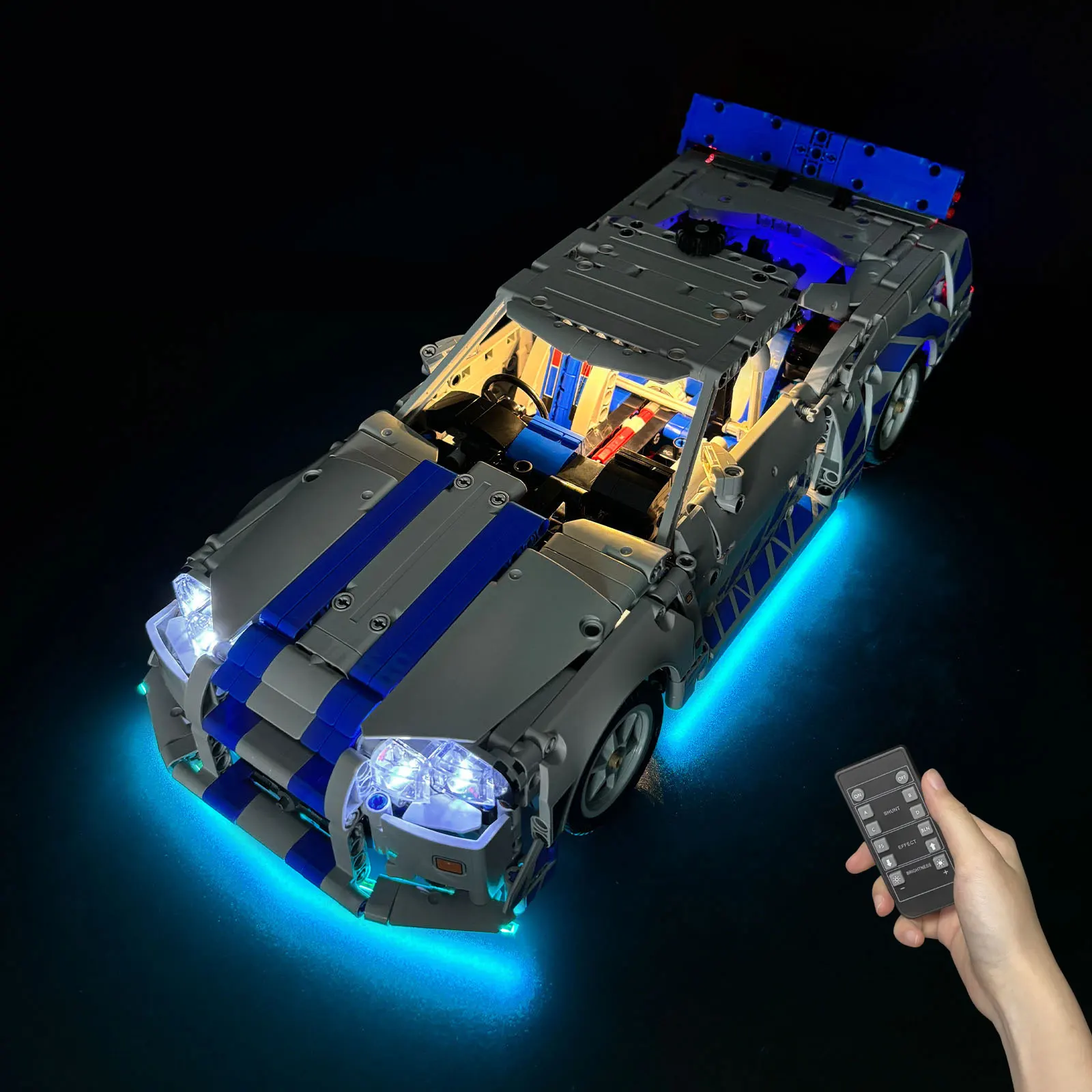 BRIXSPARK DIY LED Light Set for 42210 Lego Nissan Skyline GT-R R34, 2 Fast 2 Furious Car Building Blocks, Bricks Not Included view 6