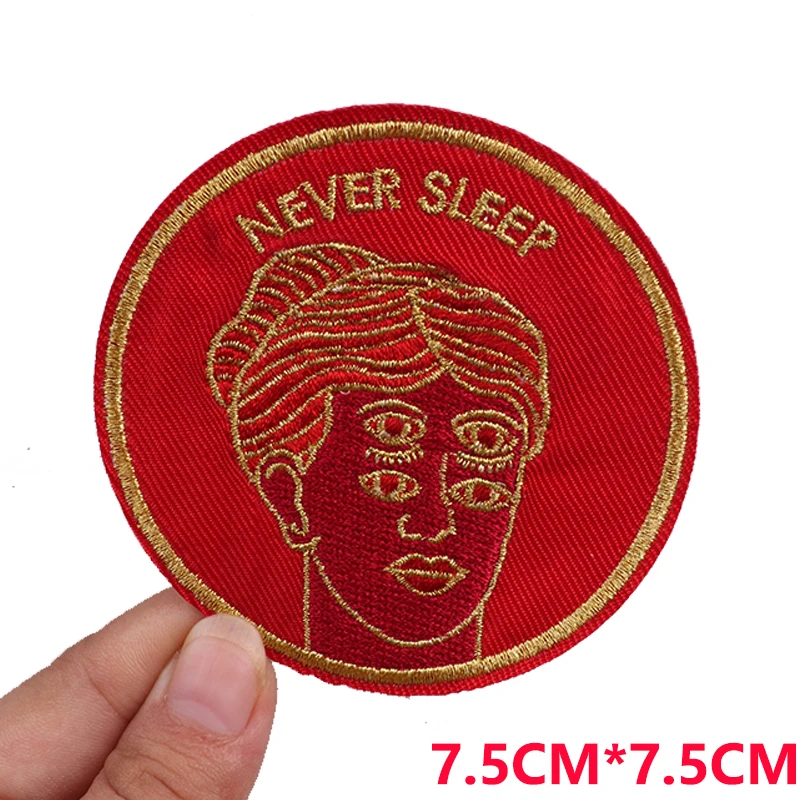 Horror Movie/Rock Music Embroidered Patch DIY Punk Letter Slogan Iron On Patches For Clothing thermoadhesive Patches Sew Badges
