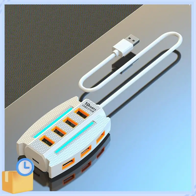 Popular 1.2 M USB Hub 10 Port USB 2.0 Splitter Card Reader USB Expander For Laptop PC Keyboard Mouse Hard Disk Flash Drive