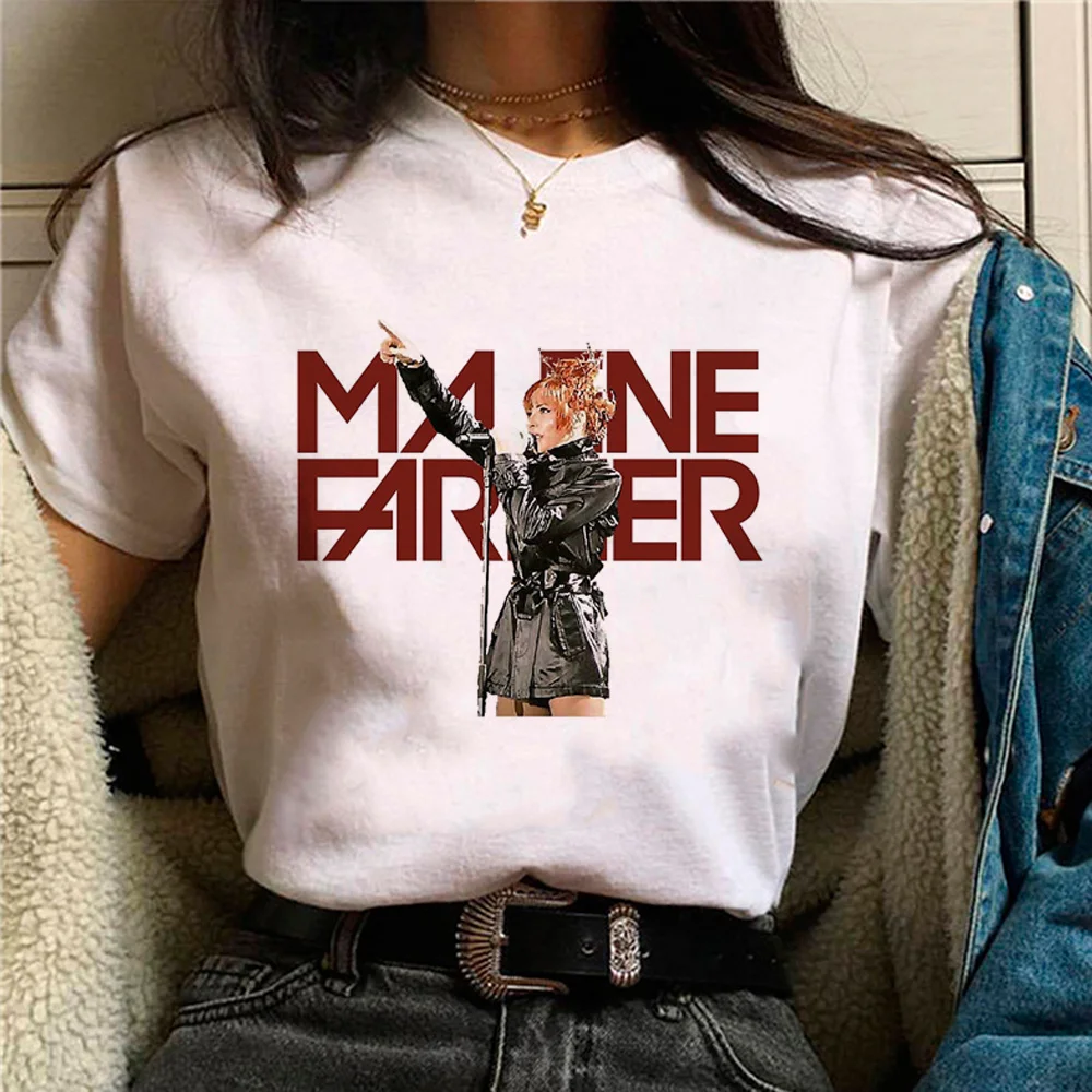 Mylene Farmer t-shirts women graphic anime Japanese t shirt female funny 2000s streetwear clothes