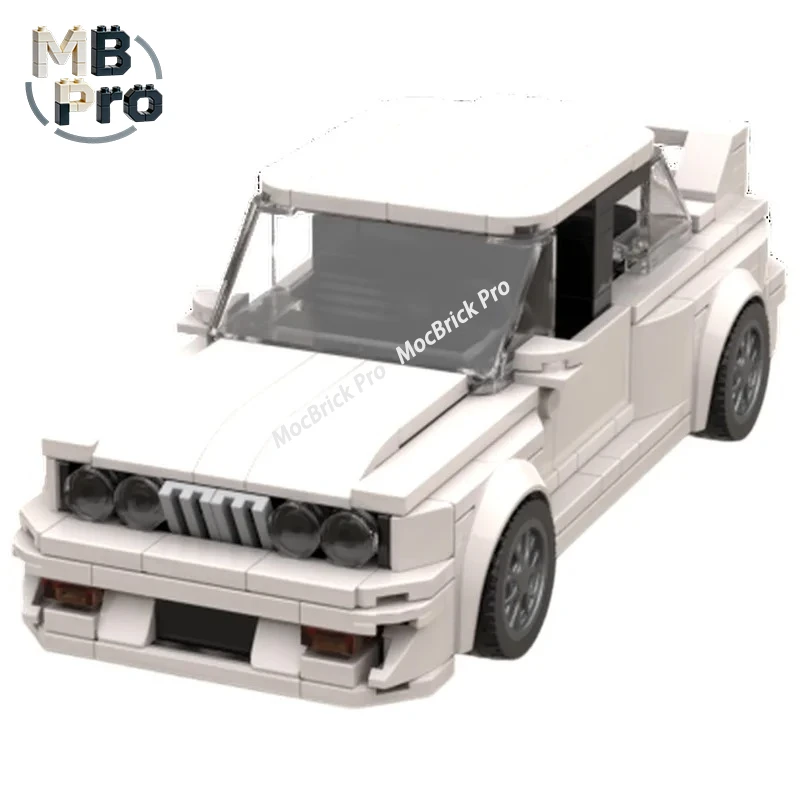 MOC Building Blocks Retro 1980s Compact Sports Coupe, Classic European Car DIY Assembly Brick Desktop Collectible