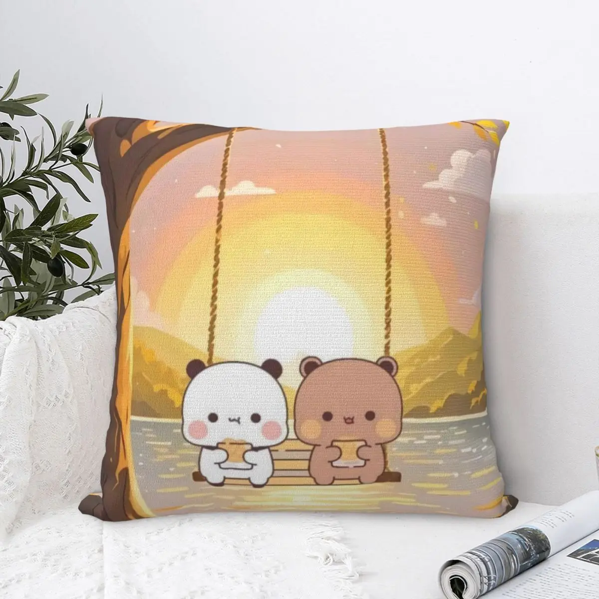 Bubu & Dudu Swing Pillow Cover Soft Pillow Case Cushion Cover Fashion Custom DIY Pillowcases For Sofa Car Home Decor