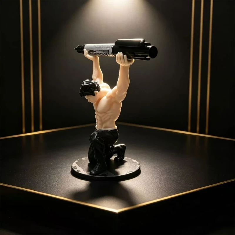 Muscular Figure Pen Display Stand Compact Desk Pen Organiser for Office Desk, Study Table Storage, and Decoration HX5E