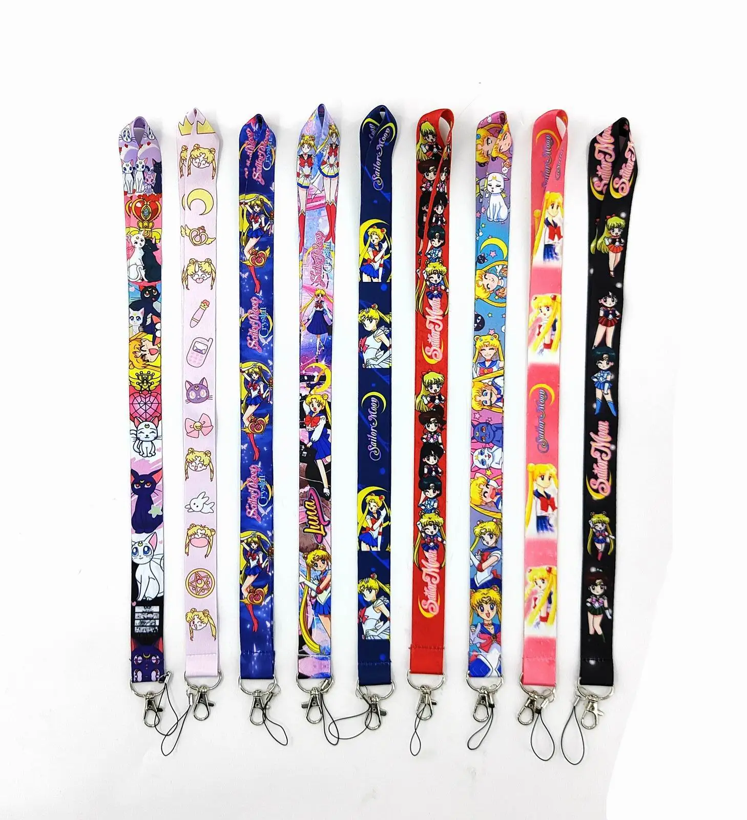 POP MART Sailor Moon Key Lanyard ID Badge Holders Animal Phone Neck Straps with Keyring Phone Accessories