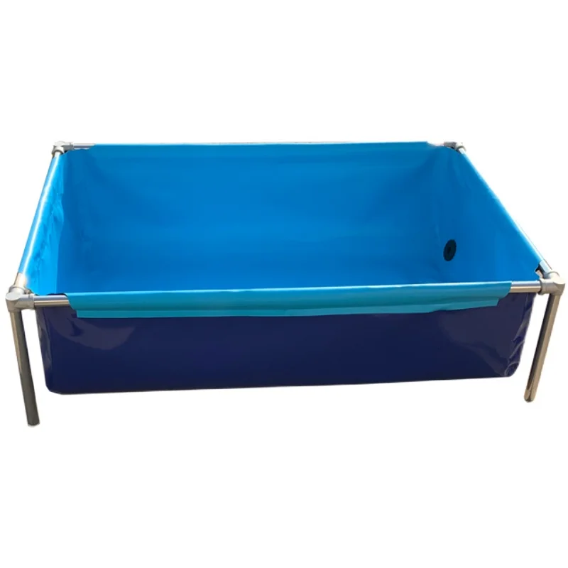 Tanque de peces dorados y tortugas para el hogar, tamaño King, lona gruesa con soporte, piscina de arena, piscina de pesca interior para niños, puesto cuadrado