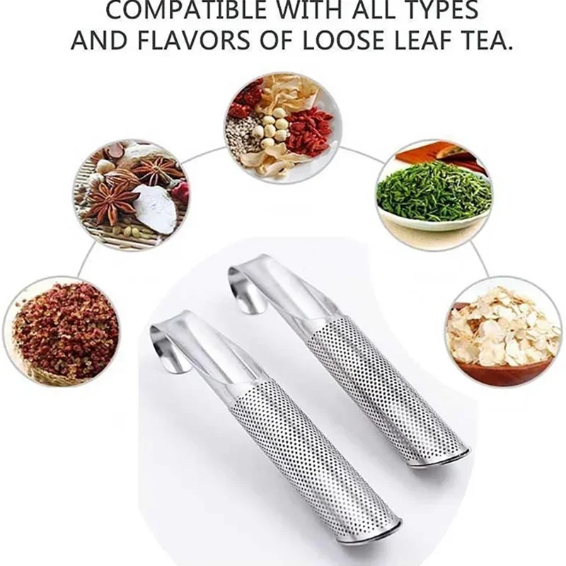 2Pcs/Set Tea Infuser Strainer for Spice Tea Colator Ceremony Set Stainless Steel Poop Teaware Infusor Item Teapot Sieve Tea Bag