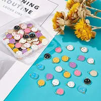 20/30pcs Round Shape Smile Face Charms  For DIY Pendant Necklace Bracelet Keychain Pendant Jewelry Accessories