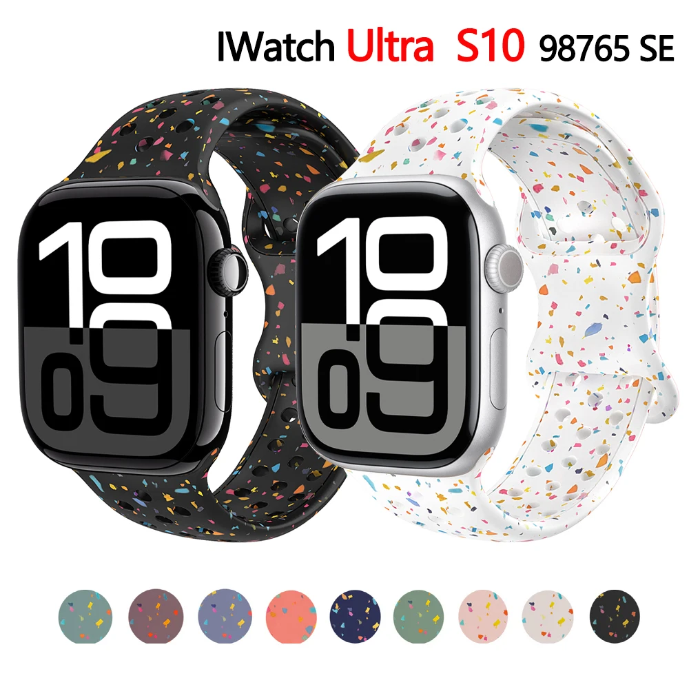 Силиконовые ремешки для Apple Watch Band Ultra 2 49 мм 42 мм 46 мм 45 мм 44 мм 40 38 41 мм Спортивный браслет correa iWatch10 9 8 7 6 5 4 3 SE